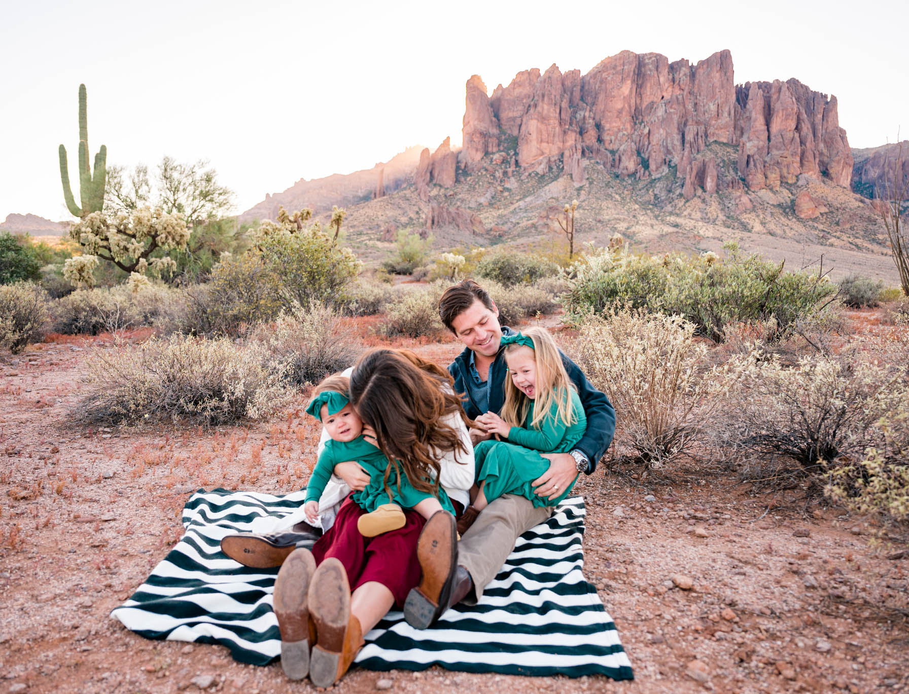 Cozy family session in Superstition Mountains